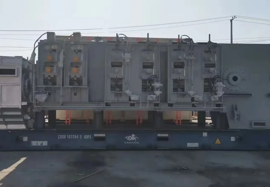 Oversized equipment loaded on rail